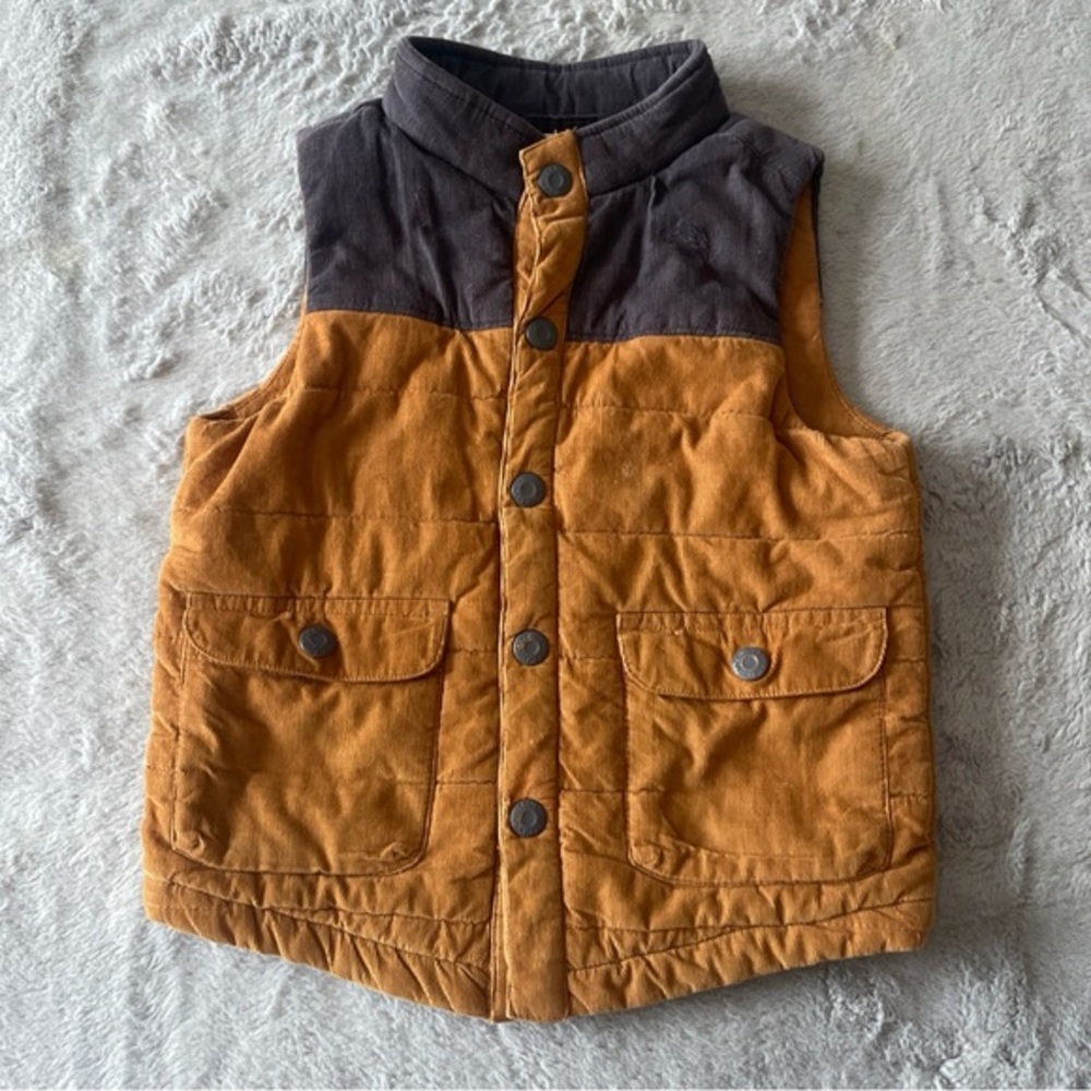 Tommy bahama Kids Two-Tone Quilted Vest - Mustard & grey size 4T